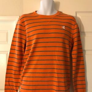 Express Men’s Orange stripe long sleeve shirt sz M